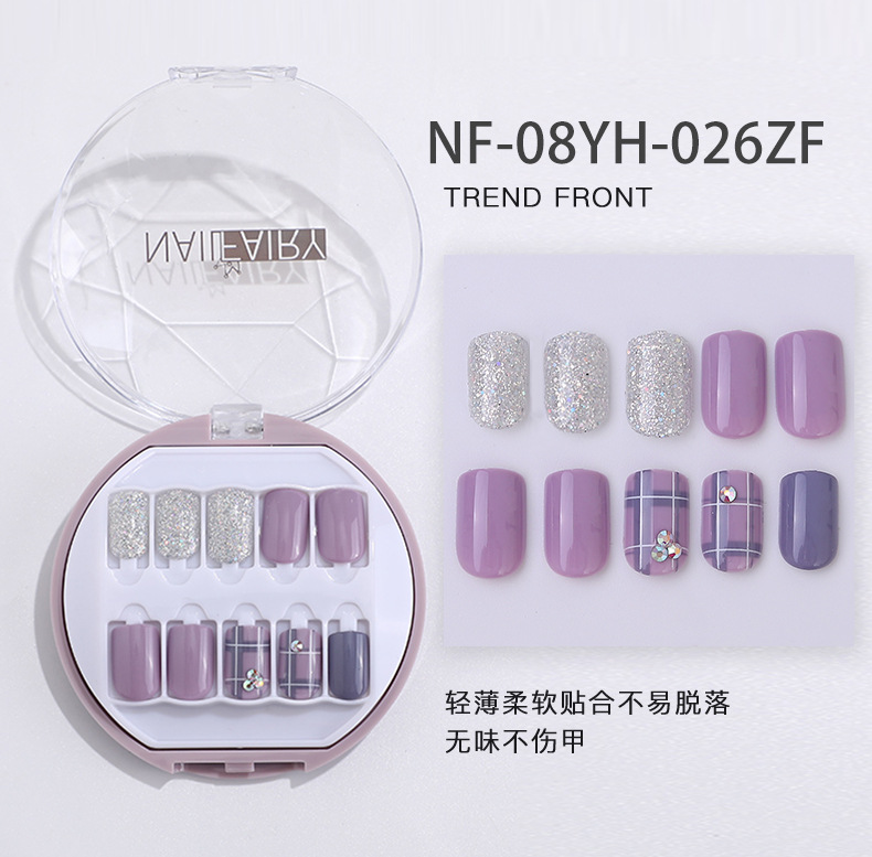 Customized new acrylic box wearable nails, finished nail plates, packaging logo, customized nail art plates, fake nails pic 14