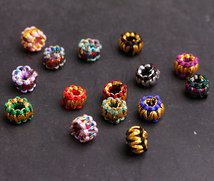 Flat knot coil pineapple knot necklace ring, hand-woven diy bracelet rope accessories, gold and silver coil balls wholesale pic 3