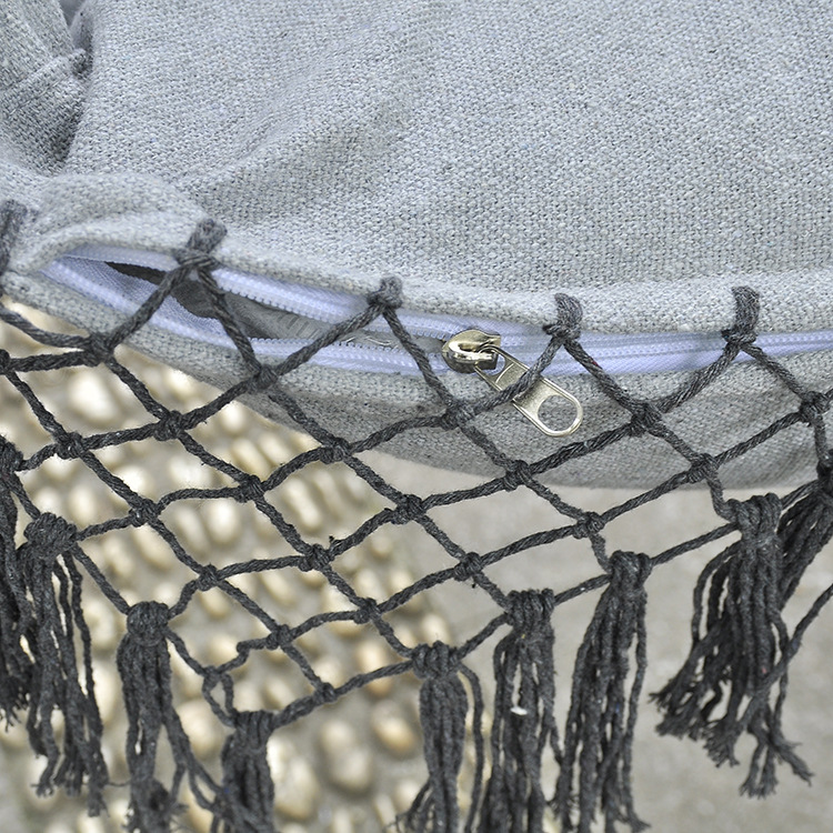Wholesale of Parni outdoor hammocks, grey tassel hanging chairs, widened indoor and outdoor balconies, and leisure cotton canvas swings pic 7