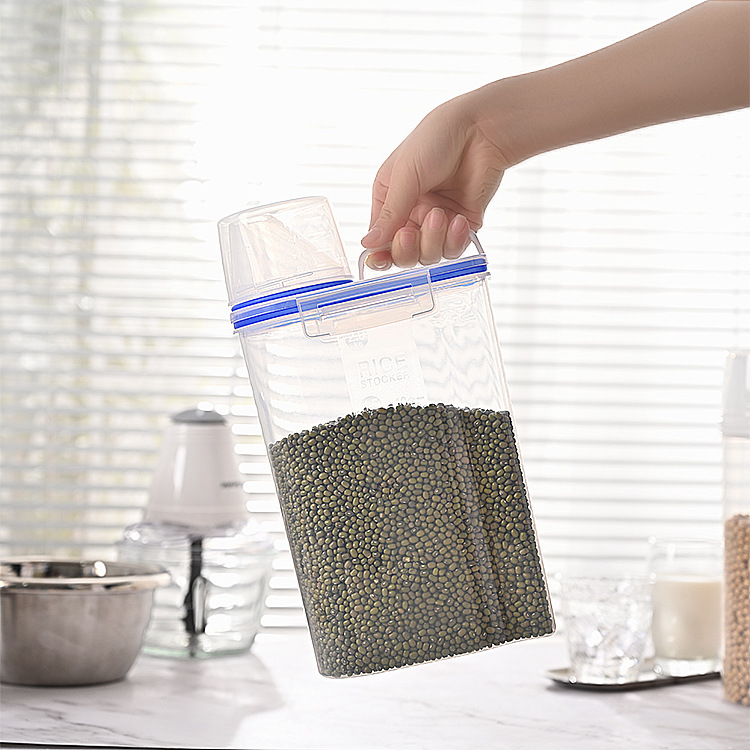 Carefully selected high-transparency plastic sealed cans for kitchen food storage, with LIDS and snap fasteners, as well as storage cans for grains and cereals pic 18