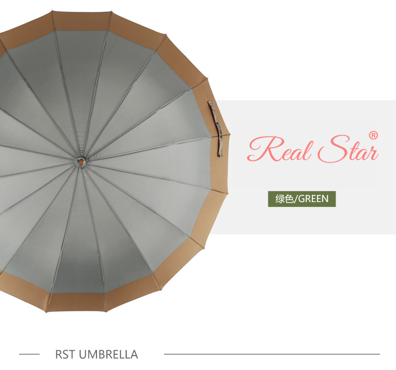 RST Umbrella 16-bone umbrella with enlarged windproof frame and color-blocking edge business advertising umbrella wholesale pic 17