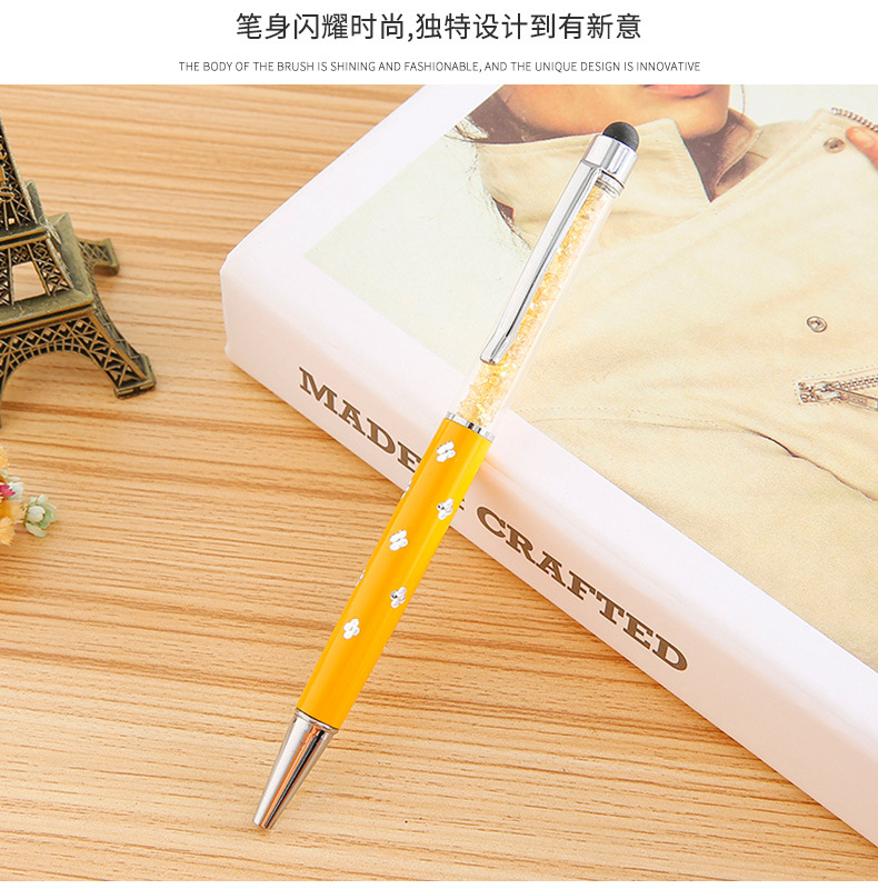 Plum blossom crystal pen, capacitive touch screen, metal ballpoint pen, multi-functional pen that can print logos, festival gift pen, diy pic 9