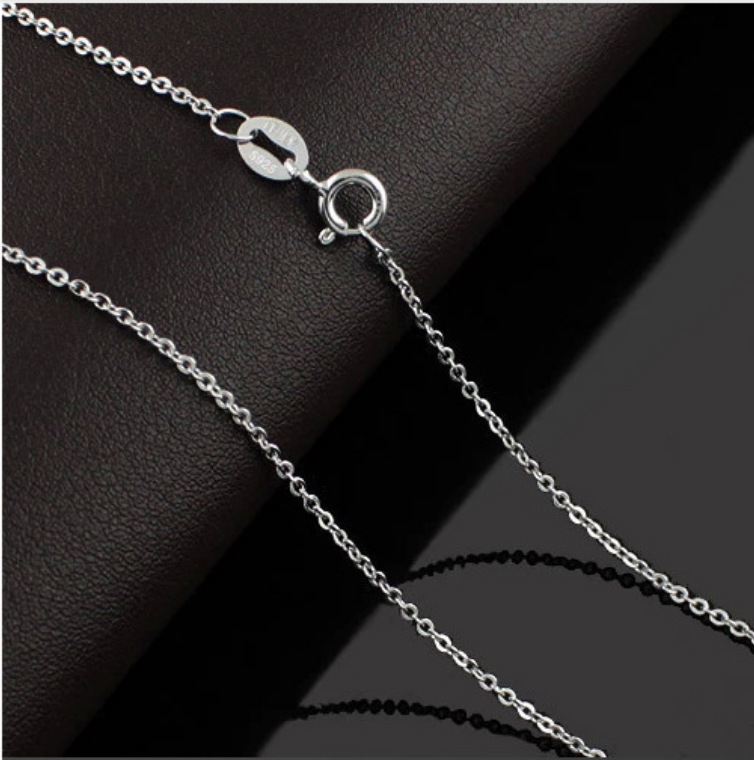 Wholesale 925 sterling silver necklace collarbone chain, O-shaped rose gold single chain, flash O bare chain, plain chain with cross-shaped chain pic 2