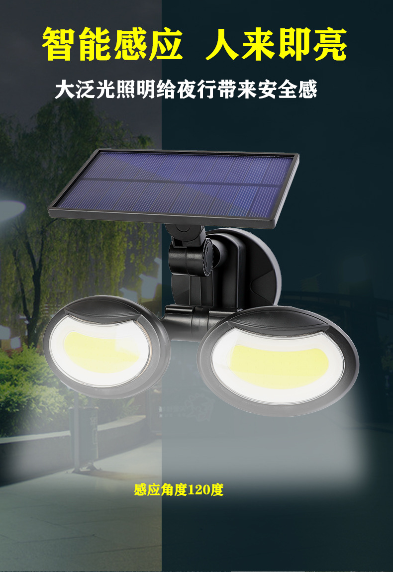 Solar outdoor wall lamps, waterproof human-sensing lighting street lamps for courtyards and gardens, decorative lamps for villa courtyards and walls pic 3