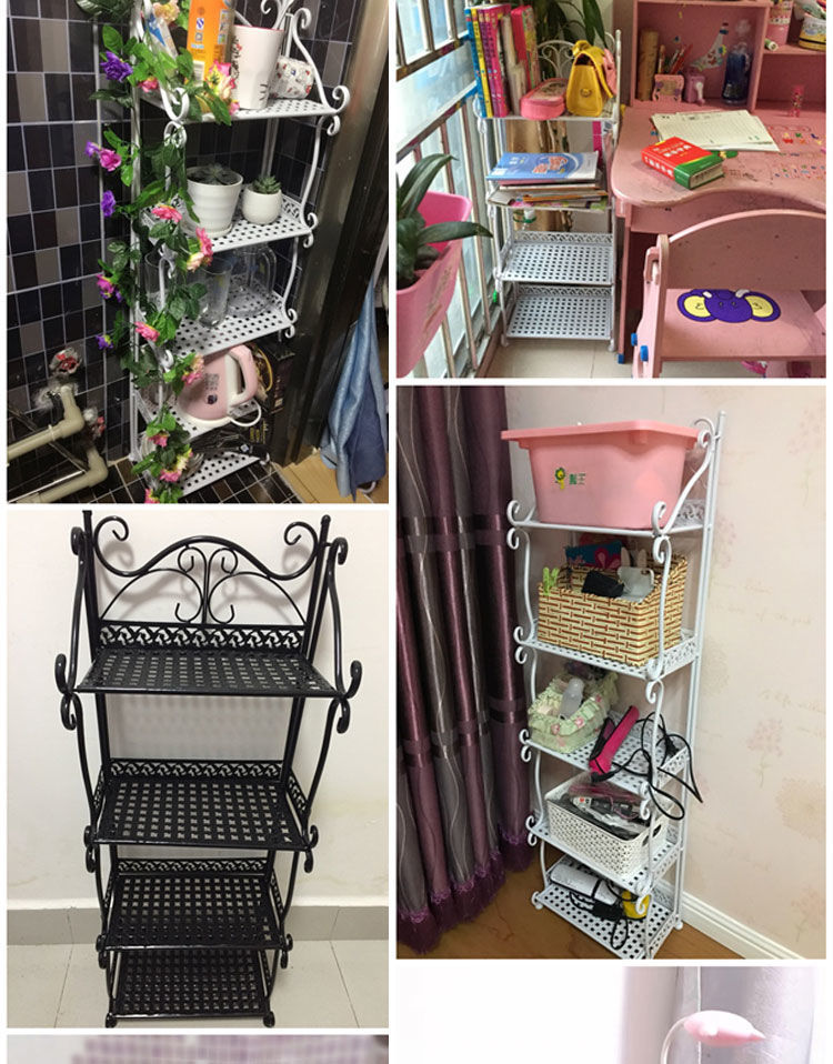 多层置物架卧室铁艺书架落地客厅卫生间浴室房间收纳储物小架子详情8