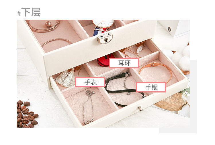 Jewelry storage box, high-end multi-layer large-capacity home accessories, earrings, stud earrings, necklace drawer, jewelry box pic 16