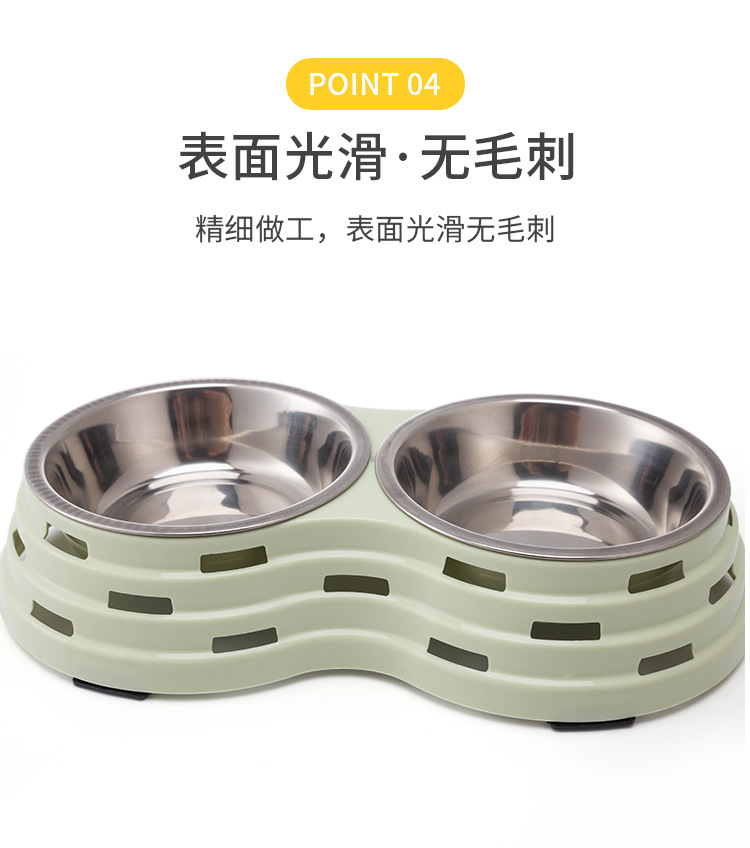Pet bowl, hollowed-out Great Wall style pet food bowl and tableware, stainless steel bowl pic 11