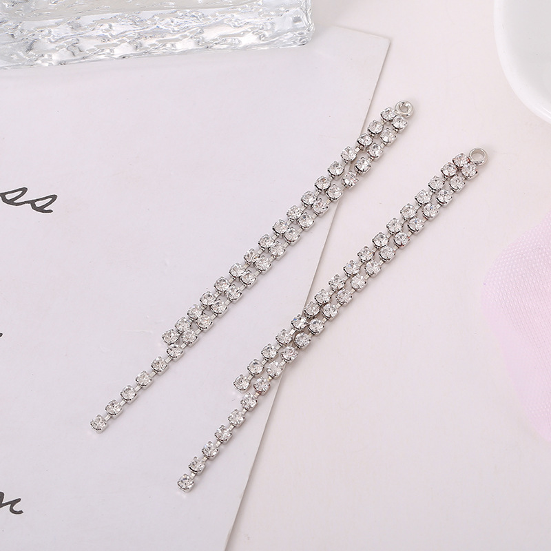 Best-selling diy water diamond claw chain, welded earrings, tassel accessories, earrings, versatile heart-shaped round five-pointed star ear strings pic 17