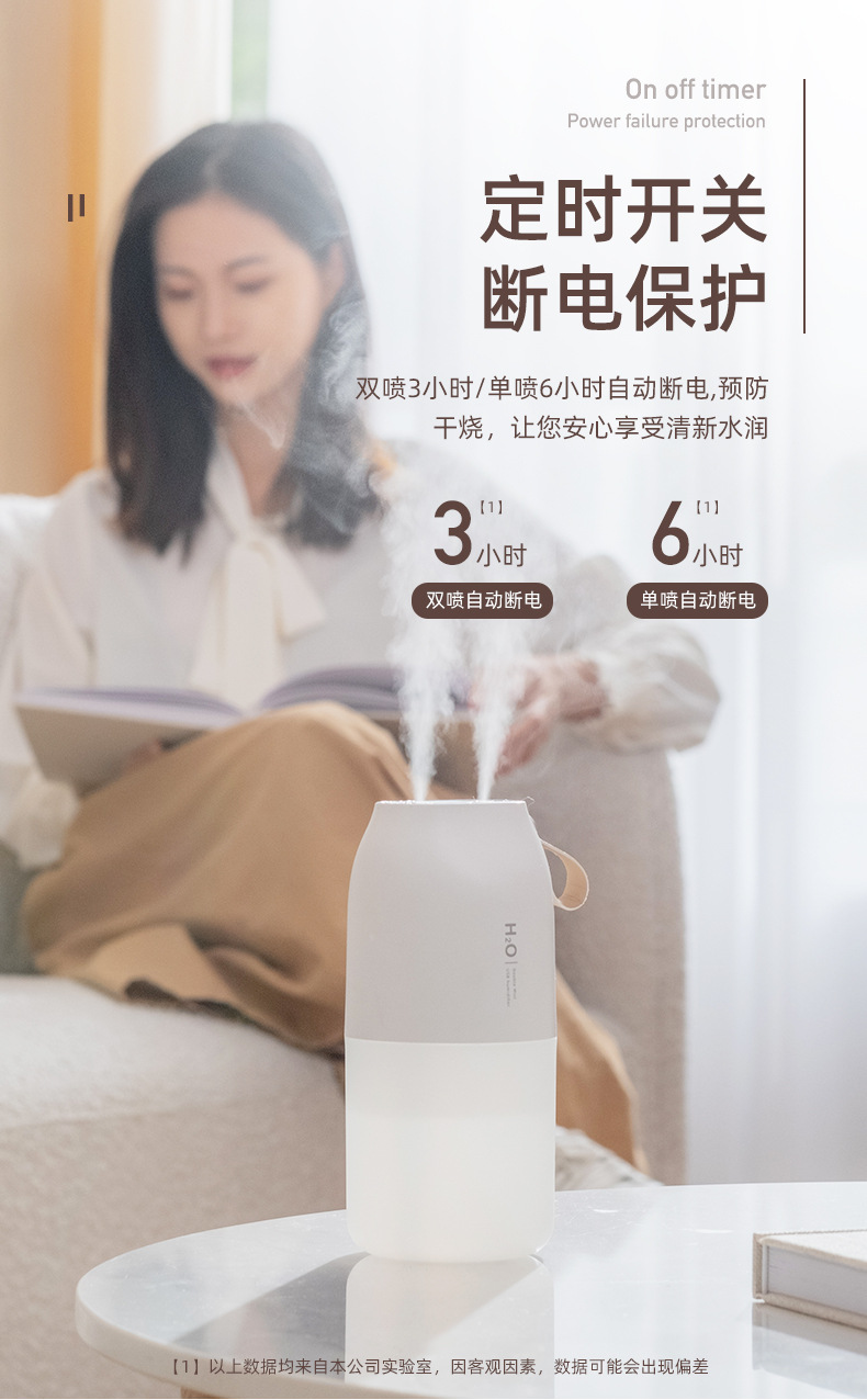 新款双喷雾无线加湿器手提家用桌面空气补水夜灯净化加湿器跨境详情8