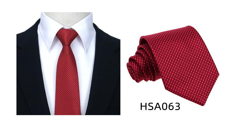 男士高级商务领带制服西装休闲7.5cm宽涤丝婚礼伴郎手打格子领带详情31