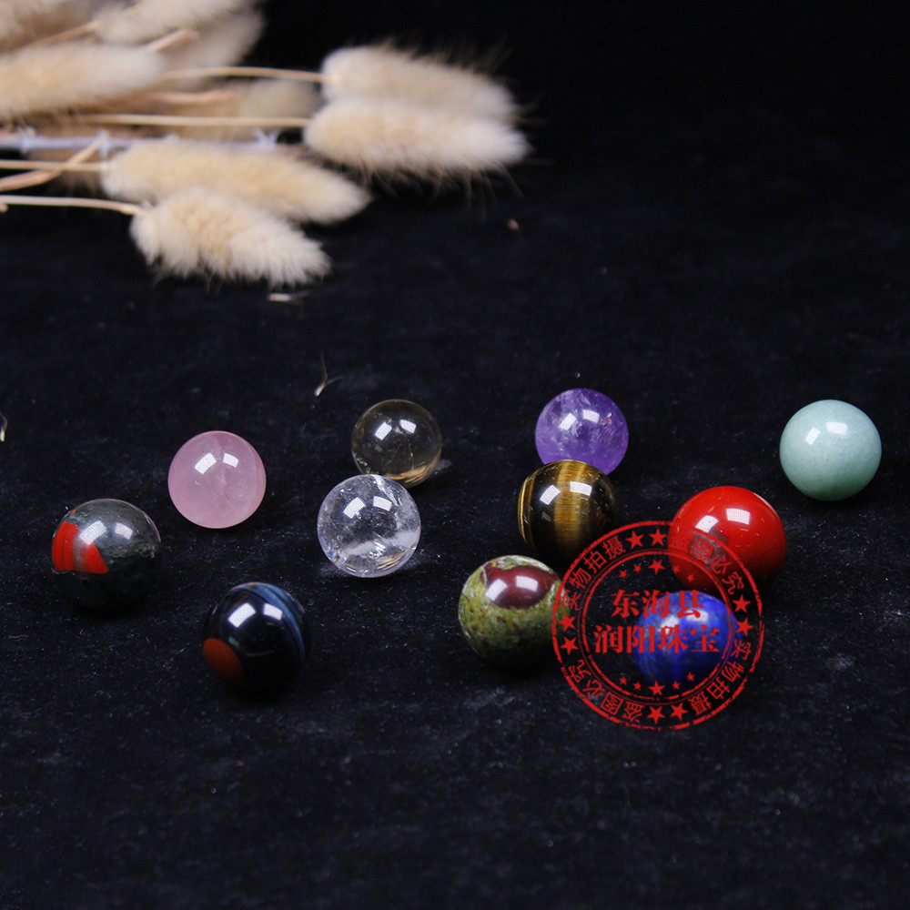 2cm天然水晶粉白紫水晶球无孔圆珠diy饰品配件散珠风水球家居摆件详情8