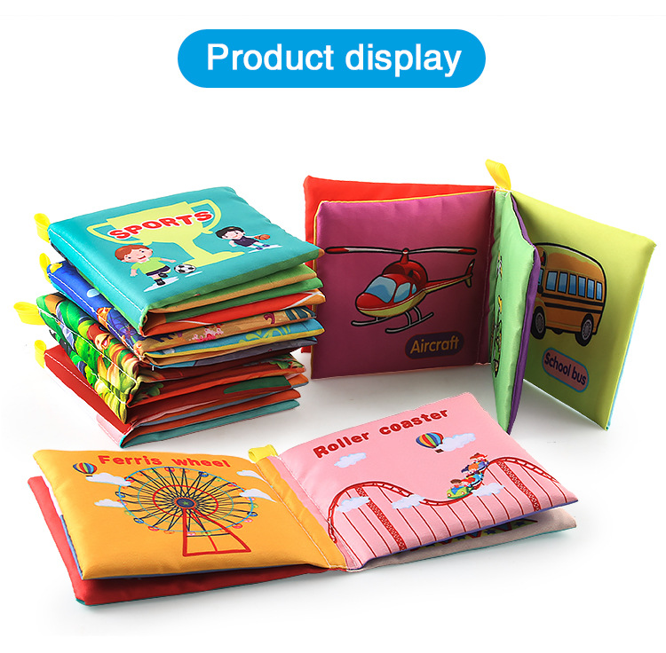 Amazon cross-border 3D baby cloth books, early education toys, English palm books, animal number recognition baby cloth books pic 67