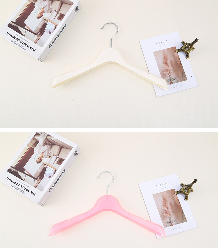 厂家直销塑料儿童衣架童装小孩宝宝白色塑料挂衣架子服装店用衣挂详情11