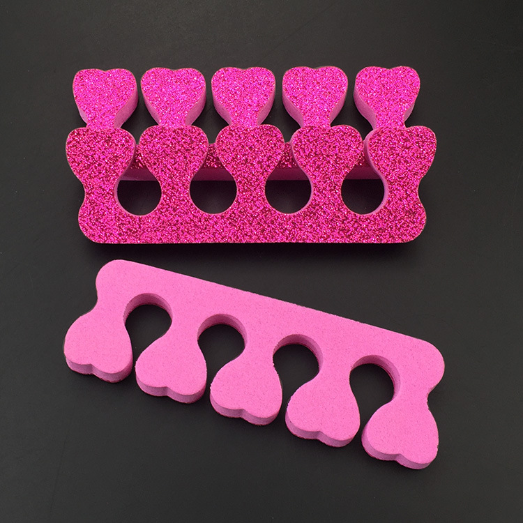 Rainbow onion powder toe separator, single heart-shaped toe separator, rose red heart-shaped glitter, gold onion powder toe separator pic 2