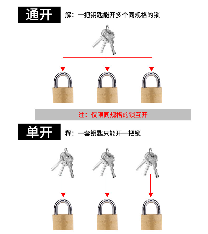 铜挂锁 小锁头 铜锁 小锁头 箱锁 柜门锁20 25 30 40 50 60mm详情4