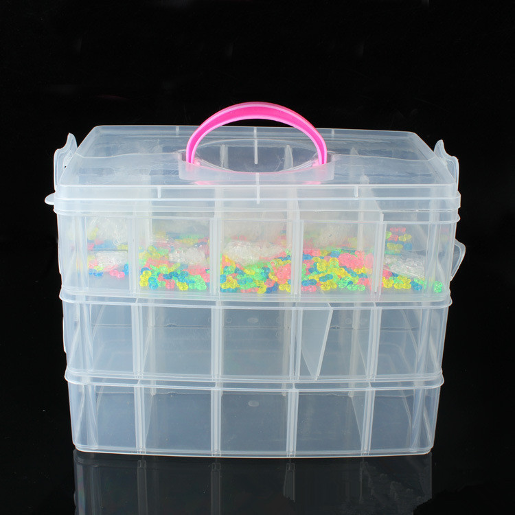 PP transparent hand-held plastic box, cosmetics and jewelry box, toy spare parts organization and storage box, sample display packaging box pic 9