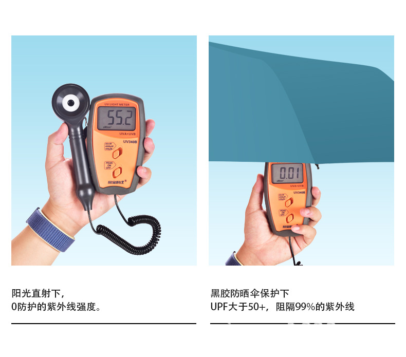 雨伞厂家批发定制印刷logo广告三折叠黑胶全自动防晒紫外线晴两用详情10