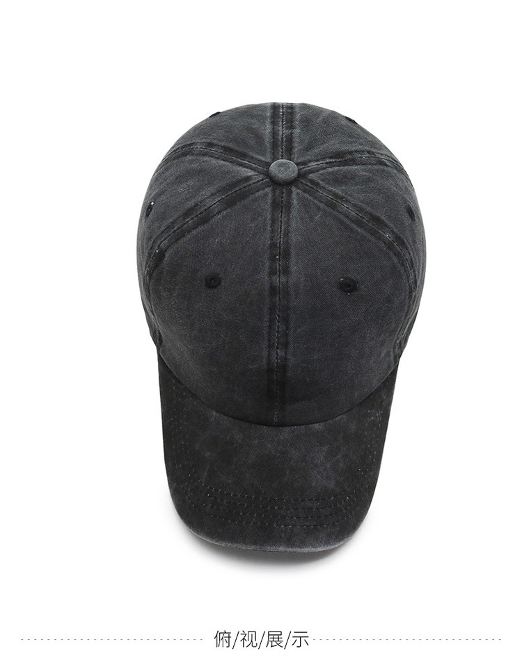 韩版春夏复古做旧弯檐鸭舌棒球帽纯色情侣水洗光板女男休闲帽子详情9