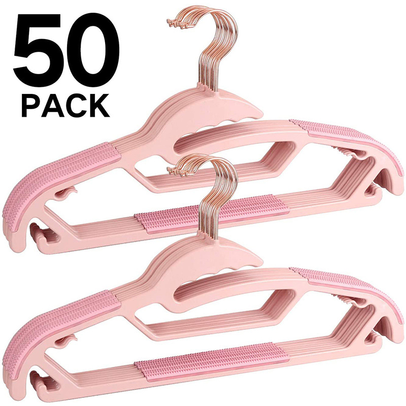 Dry and wet plastic anti-slip clothes hanger, multi-functional trouser rack, traceless windproof coat hanging rack, trouser support rack, clothes drying rack, rose gold pic 17