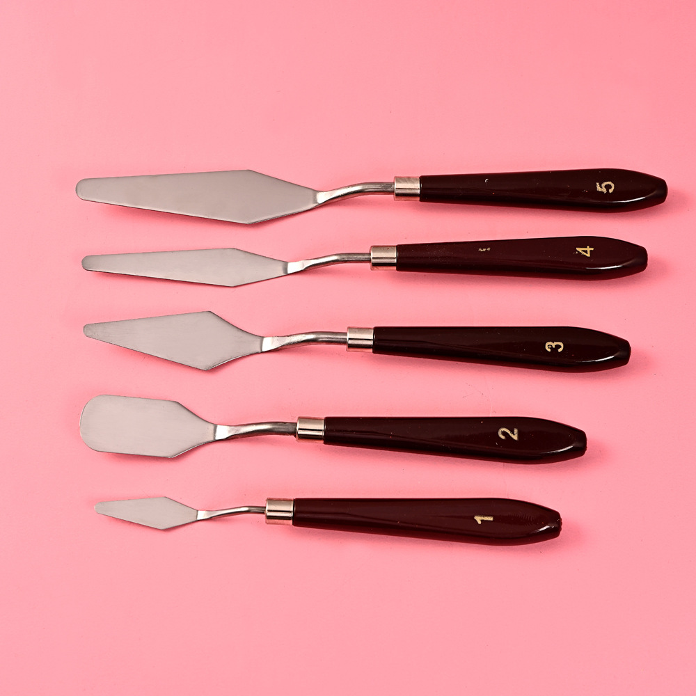 Cross-border Amazon 5-piece oil Painting scraper set, Color mixing scraper Art acrylic painting 5-piece oil painting scraper set pic 28