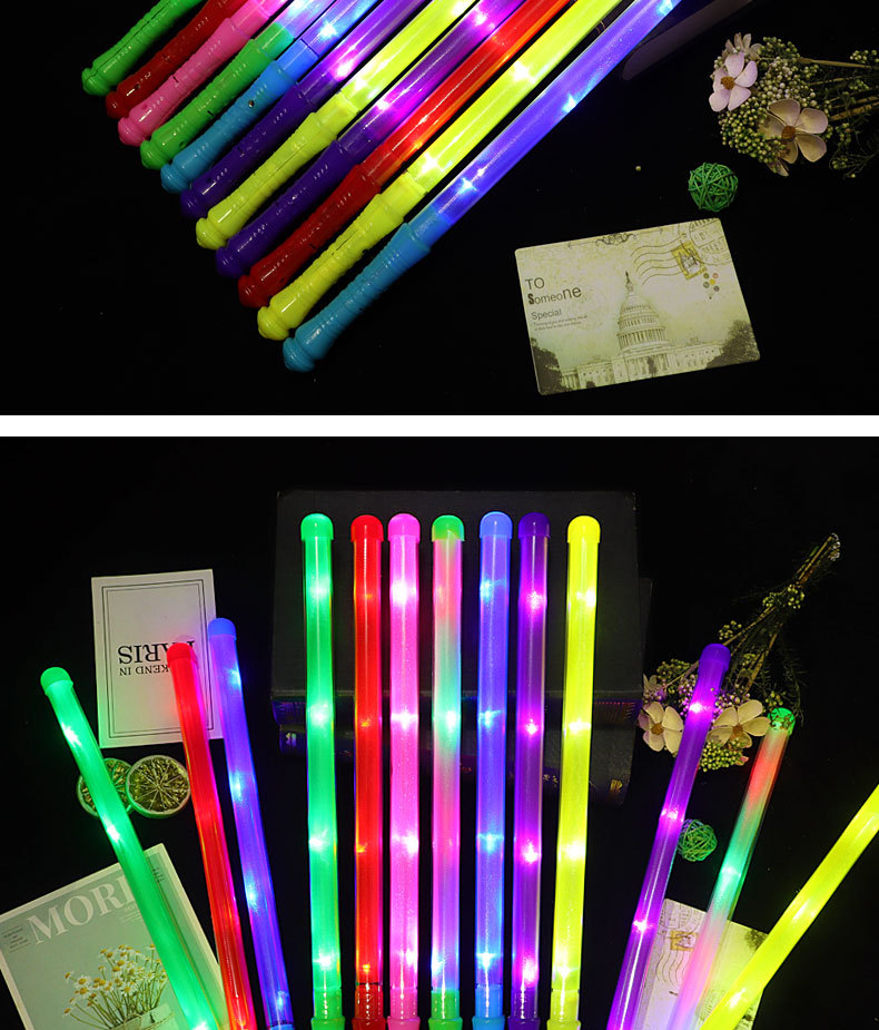 大号荧光棒演唱会发光棒48CM彩虹棒LED七彩四灯中棒闪光棒批发详情11