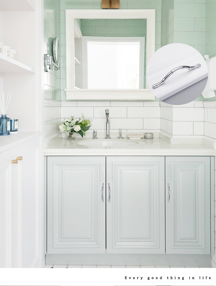 欧卡丽 柜门抽屉跨境浴室柜电视柜竹节拉手 锌合金简约现代拉手详情36