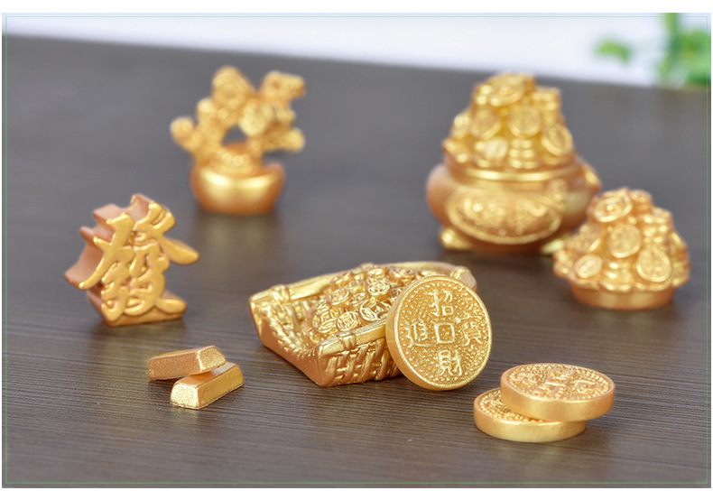 财运滚滚 微景观diy新年金色配件元宝摇钱树装饰品配件迷你小摆件详情40