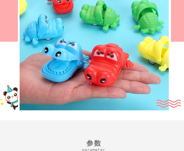 Crocodile rebound car bagged, large-mouthed animal rebound car cartoon mini biting crocodile, street stall night market toy wholesale pic 4