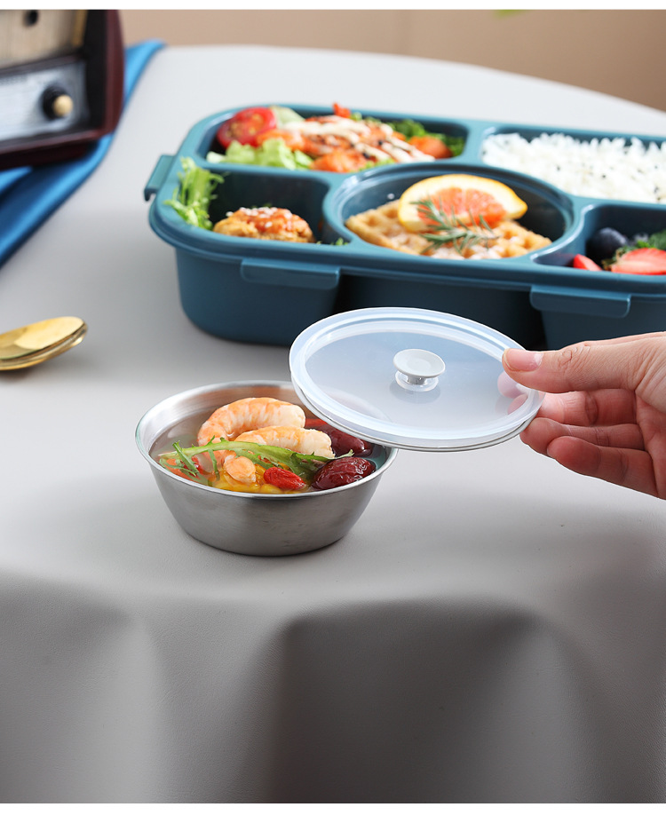 跨境饭盒可进微波炉餐具分格盘大容量上班族餐盒 密封防漏ins餐盘详情5
