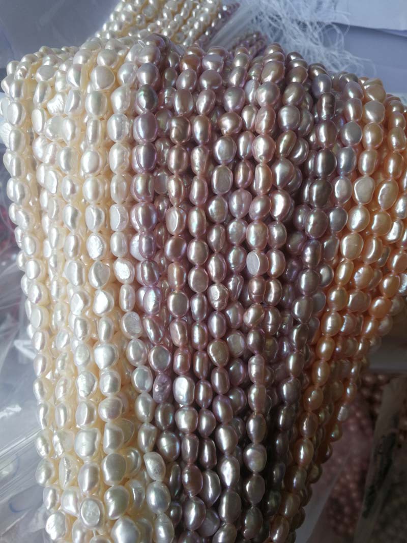 天然淡水珍珠巴洛克强光小石头造型随形直孔珍珠手工diy材料配件详情4