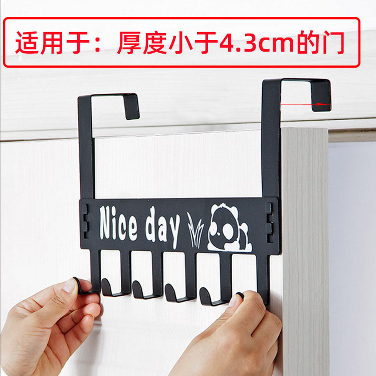 Behind the door hook hanger, bedroom door, no drilling, no trace, backdoor storage and storage, clothes hanger, coat hook pic 5