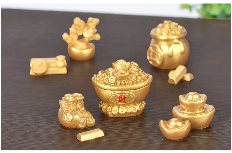 财运滚滚 微景观diy新年金色配件元宝摇钱树装饰品配件迷你小摆件详情42