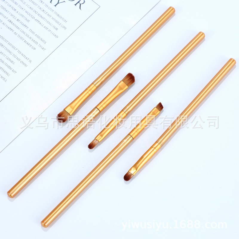 五色眼影刷便携五支化妆刷套装迷你初学者一只收纳桶装眼部刷详情16