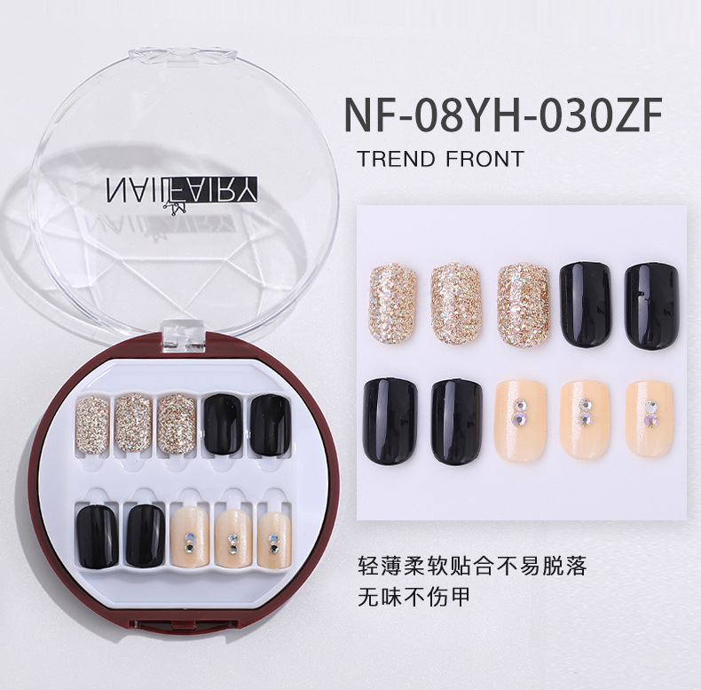 Customized new acrylic box wearable nails, finished nail plates, packaging logo, customized nail art plates, fake nails pic 18