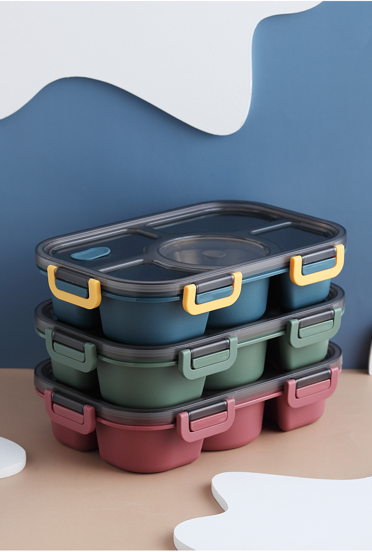 跨境饭盒可进微波炉餐具分格盘大容量上班族餐盒 密封防漏ins餐盘详情15