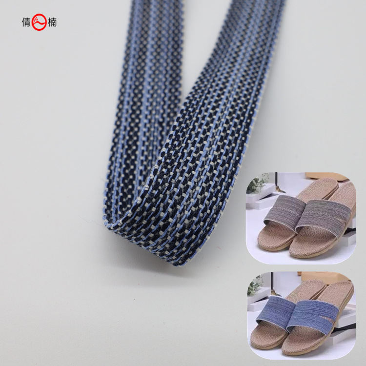 Factory direct supply of 33mm 25mm mixed linen gold and silver thread polyester-cotton woven straps for DIY handicrafts of bags, shoes, hats, belts and decorations pic 9