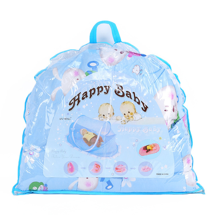 跨境爆款婴儿蚊帐新款宝宝折叠式带棉垫蚊帐床儿童卡通防蚊床批发详情7