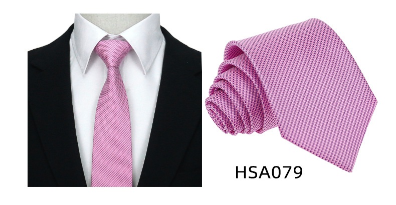 男士高级商务领带制服西装休闲7.5cm宽涤丝婚礼伴郎手打格子领带详情47