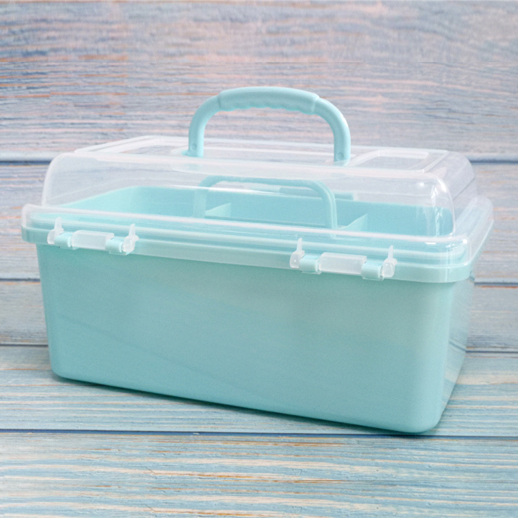 Factory direct sales of plastic portable multi-layer first aid kits, including six-compartment medicine boxes and large family storage medicine boxes pic 6