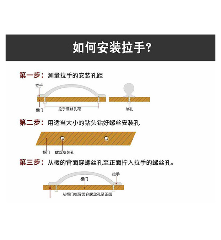 欧卡丽 柜门抽屉跨境浴室柜电视柜竹节拉手 锌合金简约现代拉手详情46