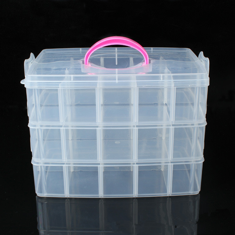 PP transparent hand-held plastic box, cosmetics and jewelry box, toy spare parts organization and storage box, sample display packaging box pic 10