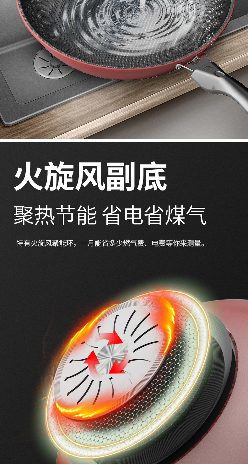 【 Factory Wholesale 】 Complete range of honeycomb non-stick pans, frying pans, flat-bottomed iron pans, household cooking pans, gift cookware pic 12