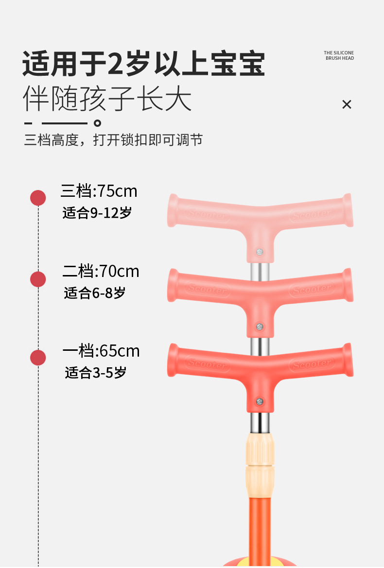 新款儿童滑板车三合一带坐板可折叠小孩滑行车单板米高车男孩女孩详情5