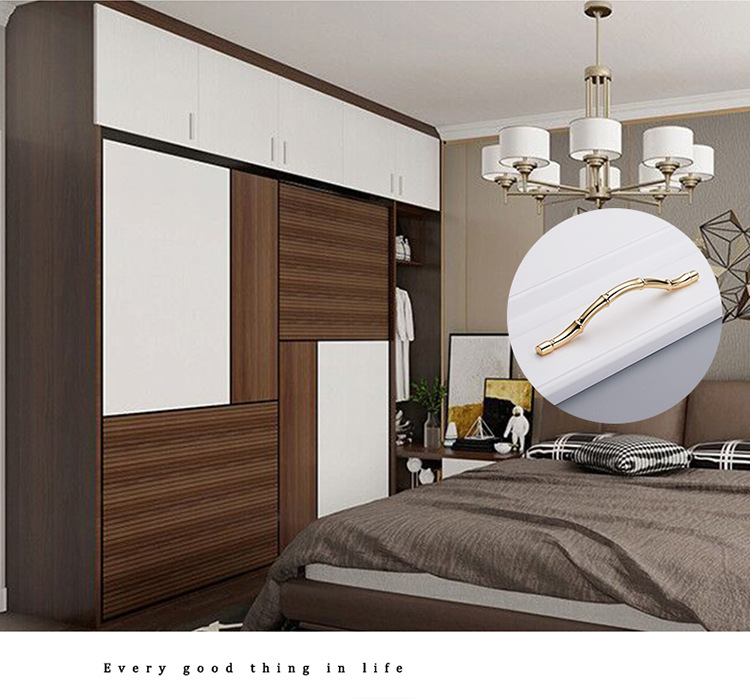 欧卡丽 柜门抽屉跨境浴室柜电视柜竹节拉手 锌合金简约现代拉手详情35