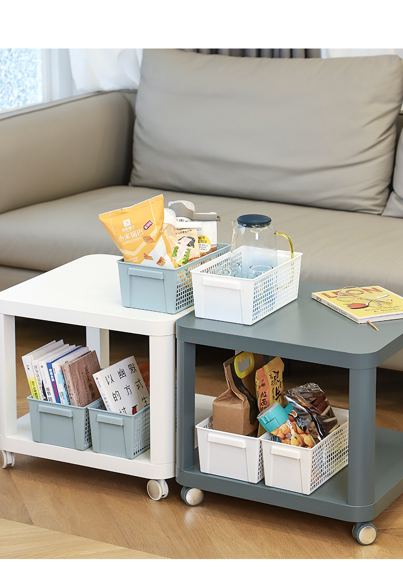 Simple desktop storage basket, large-capacity snack storage, hollowed-out rectangular miscellaneous items, multi-scenario handle storage basket pic 13
