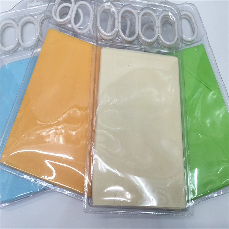 PE single-color/patterned bathroom luxury simple water-blocking shower curtain 180*180CM factory direct sale one piece pic 6