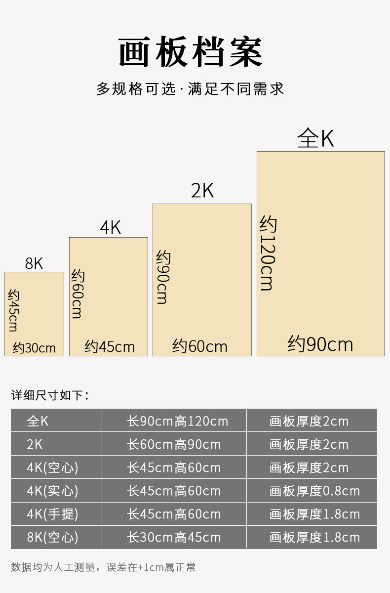 批发4K8K手提画板木质椴木素描绘图板 儿童写生实木实心空心画板详情26