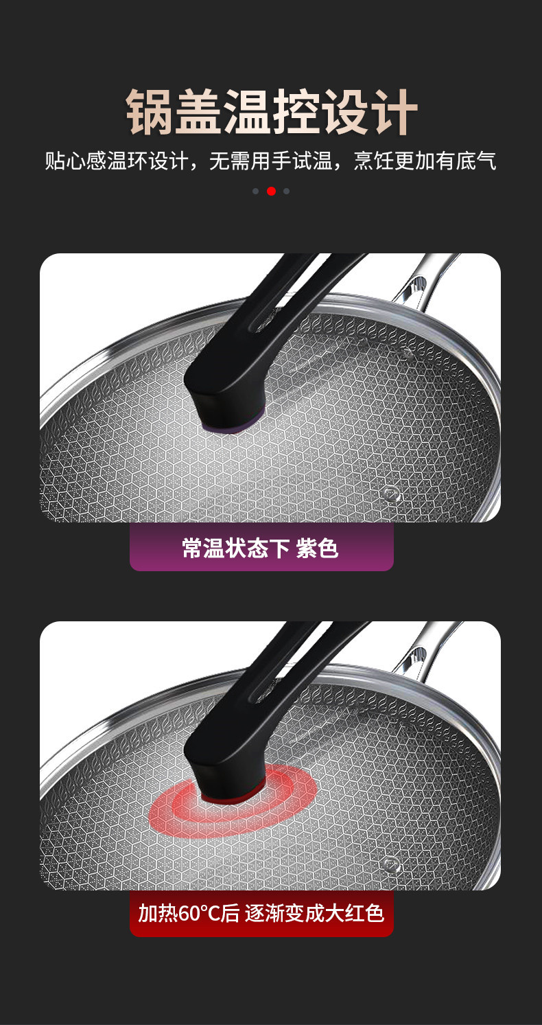 316L不锈钢炒锅双面蜂窝平底锅家用不沾炒菜锅燃气电磁炉通用锅具详情27