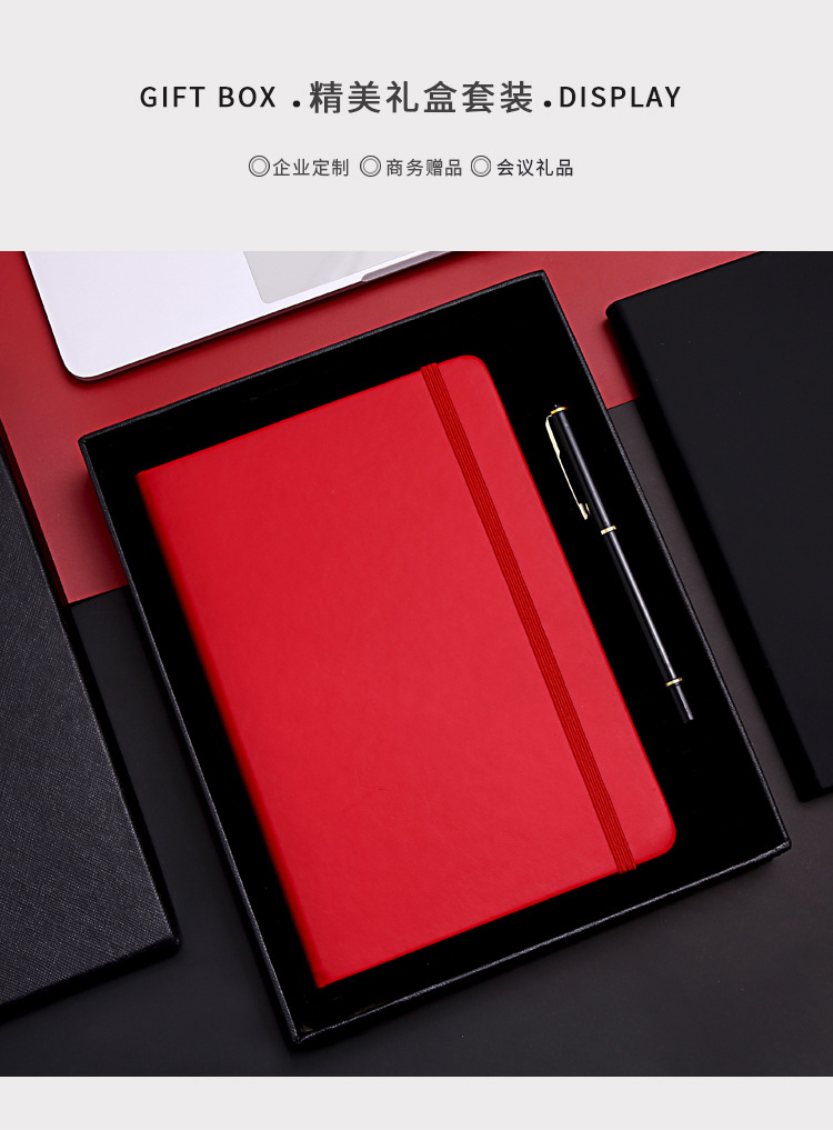 Cross-border exclusive leather notebook a5 with strap, hand-held notebook, logo set A6 notebook, meeting record book pic 5