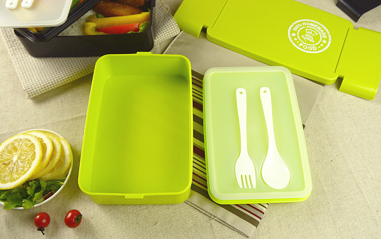Bangduo - Plastic double-layer handle lunch box, Japanese bento box, microwave Lunch Box, Lunch box pic 6